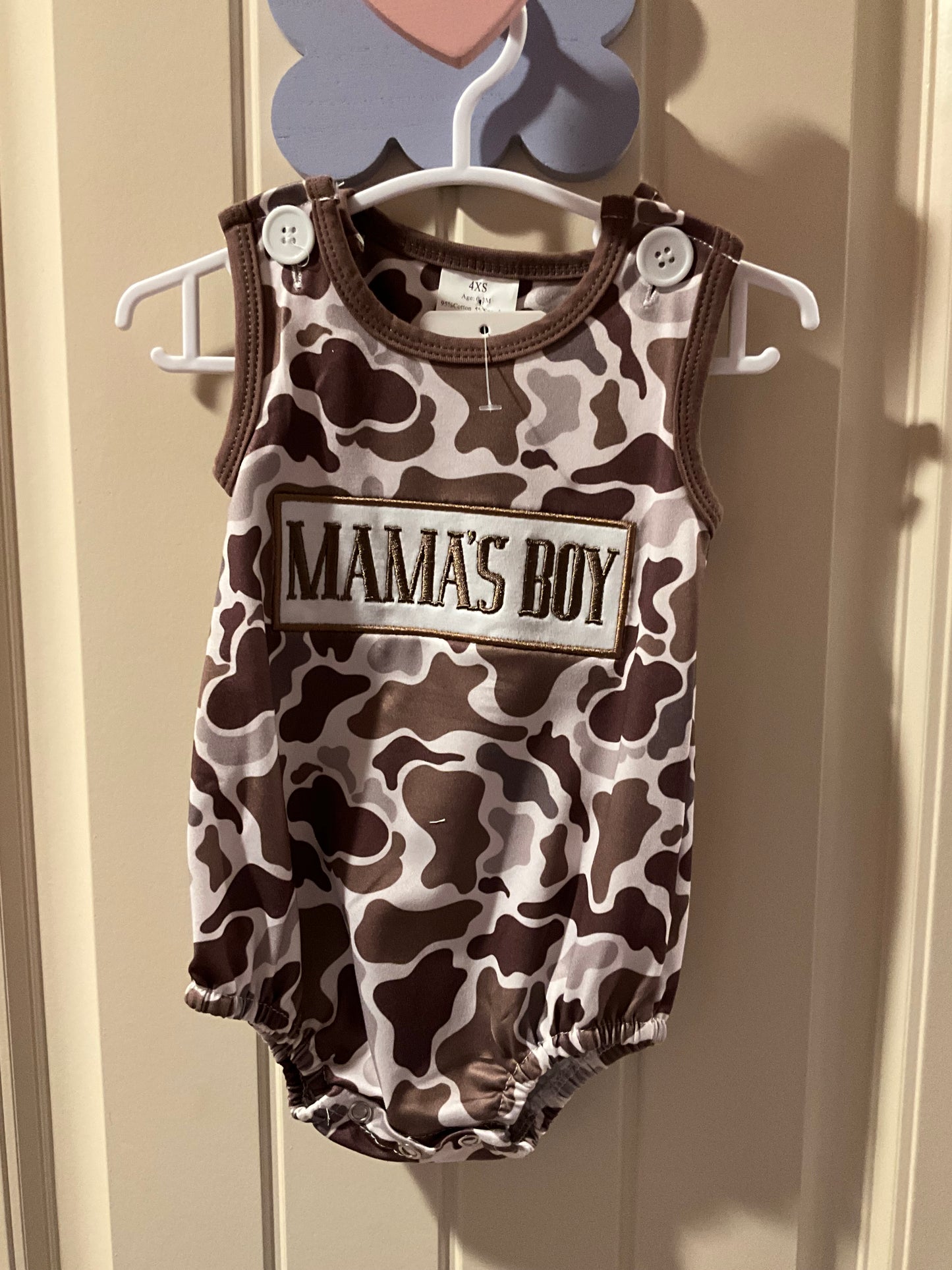 Camo Mamas Boy Romper