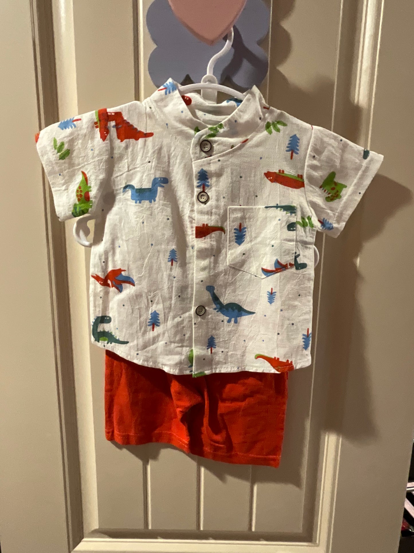 Dino Orange Short Set