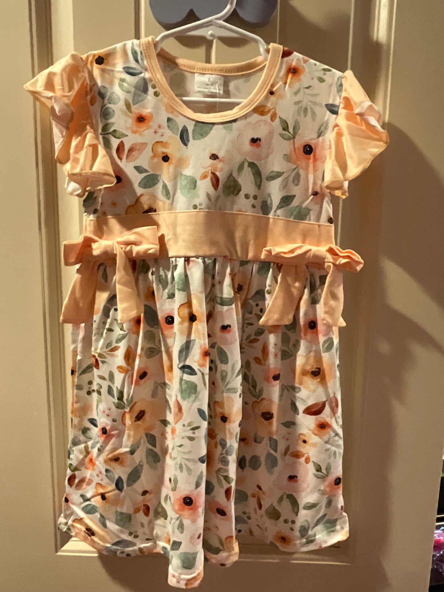 Floral Yellow Bow Dress