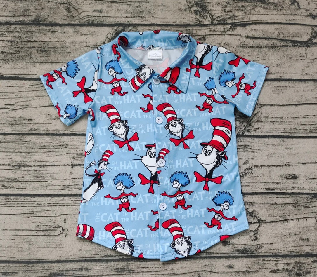 Dress Up Day Hat Cat Button Up