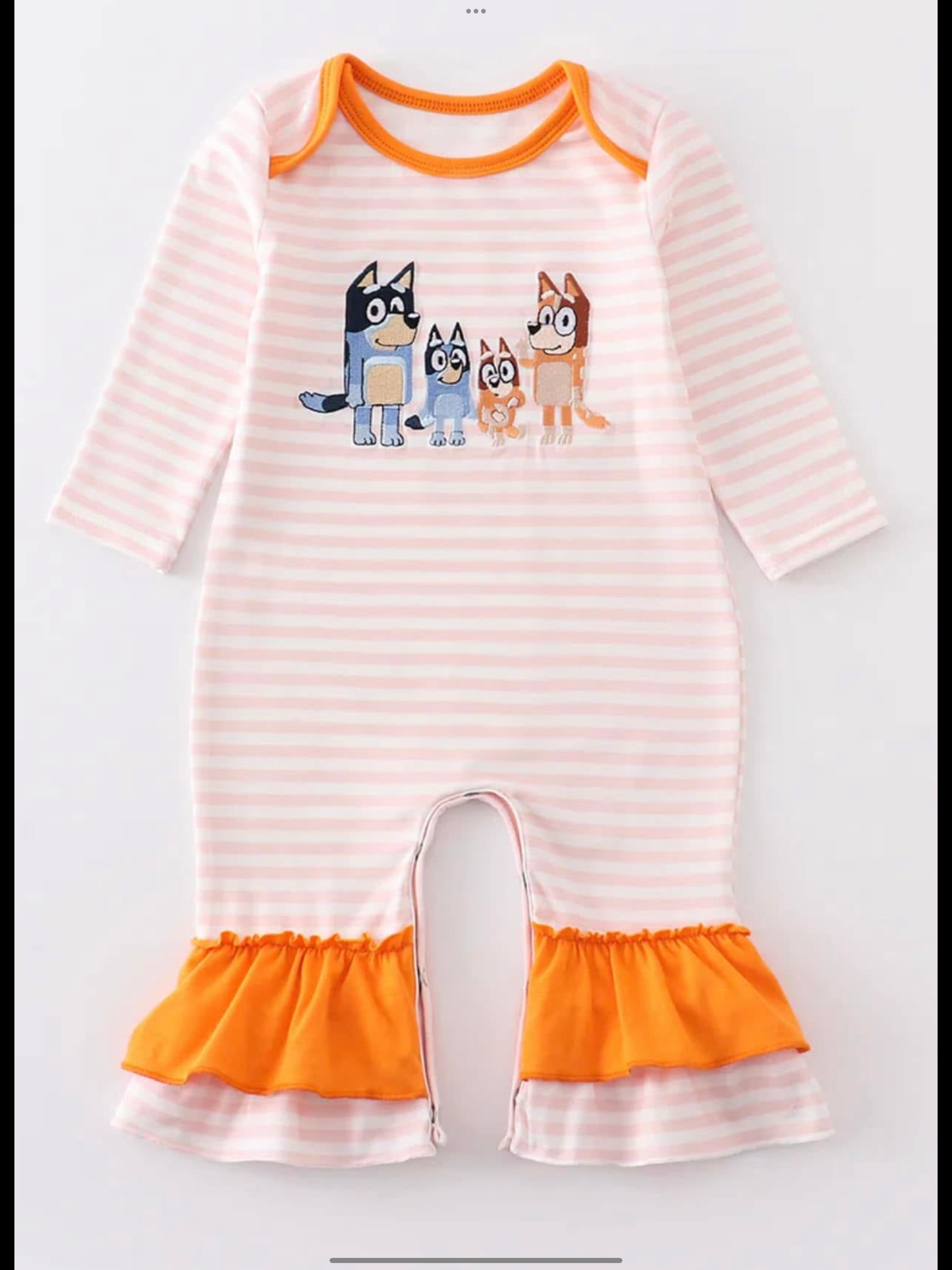 Blue Dog Orange Romper