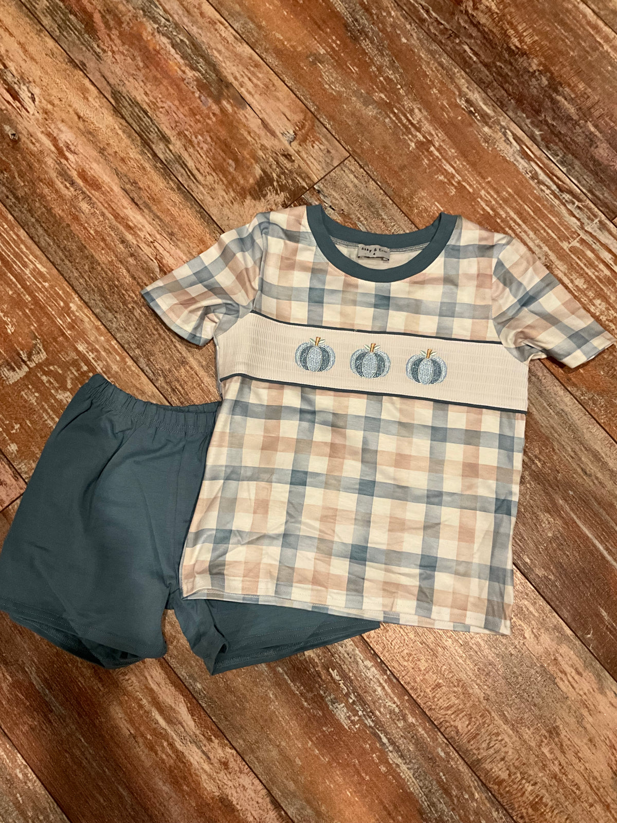 Pumpkin Plaid Short Set