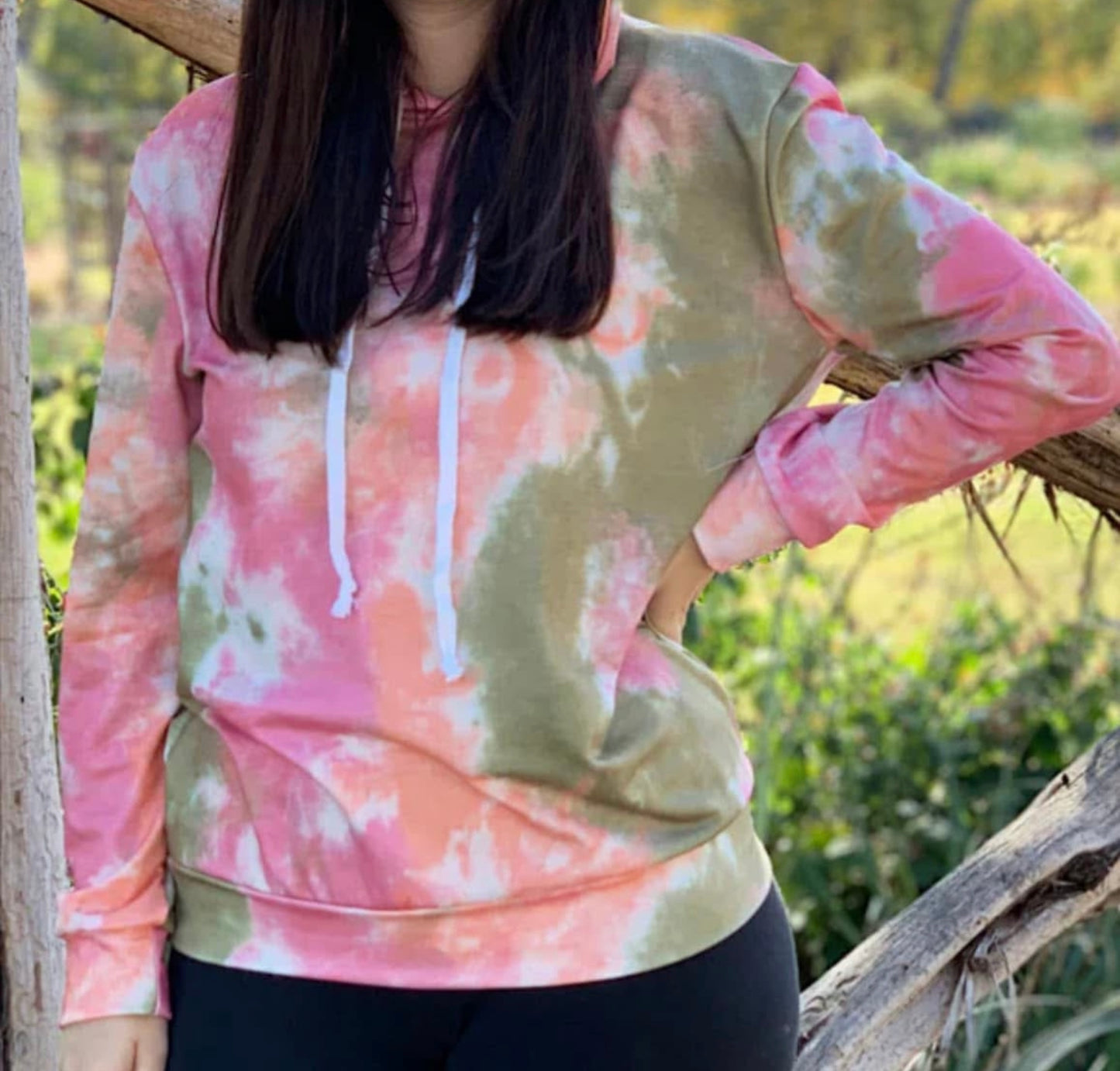 Tie Dye Green/Pink Hoodie