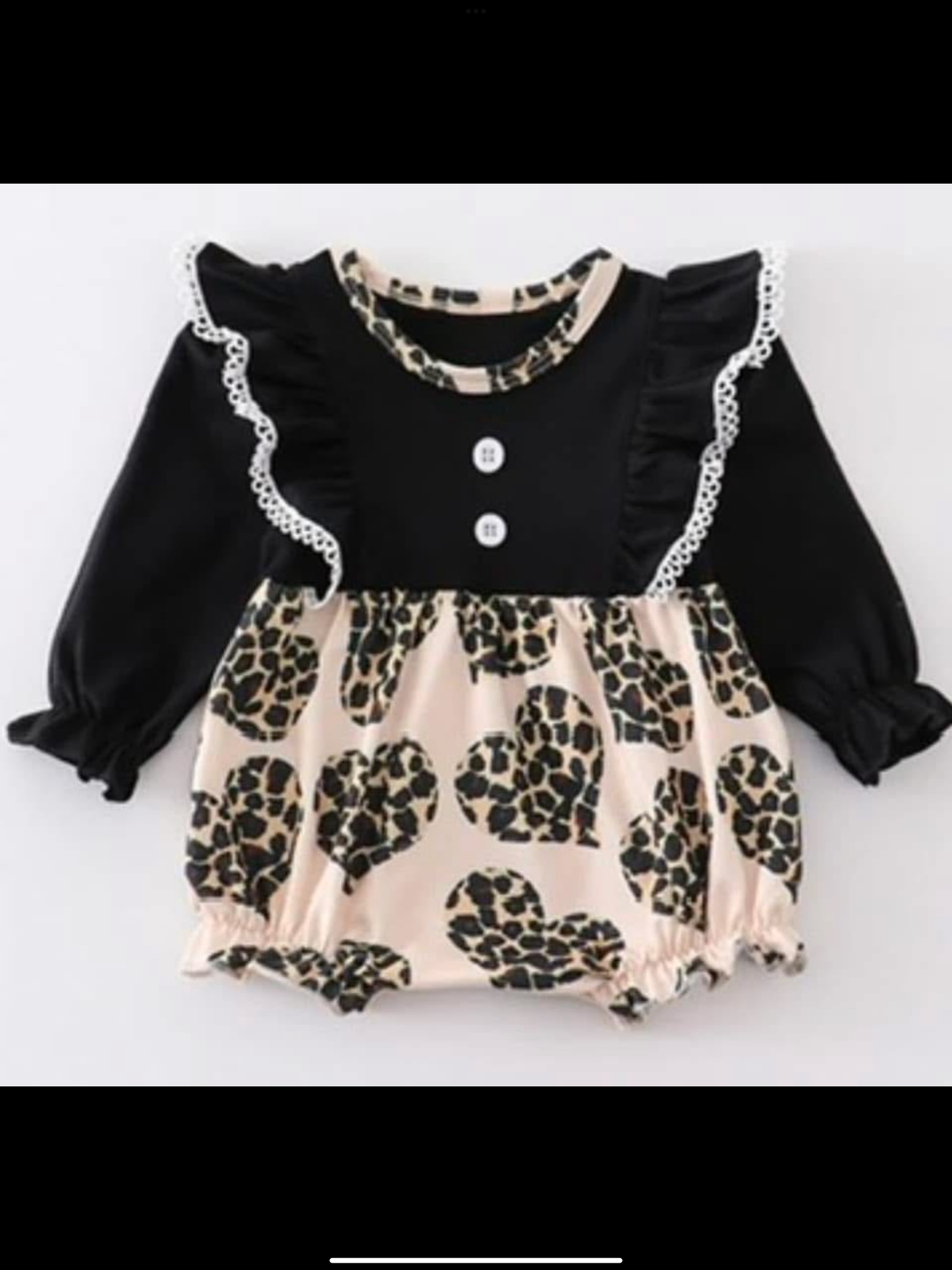 Leopard Heart Romper