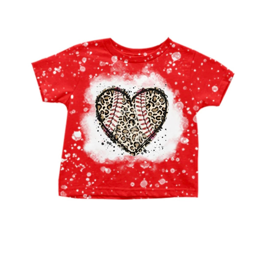 Baseball Leopard Heart Shirt (PreOrder TAT 3-6wks)