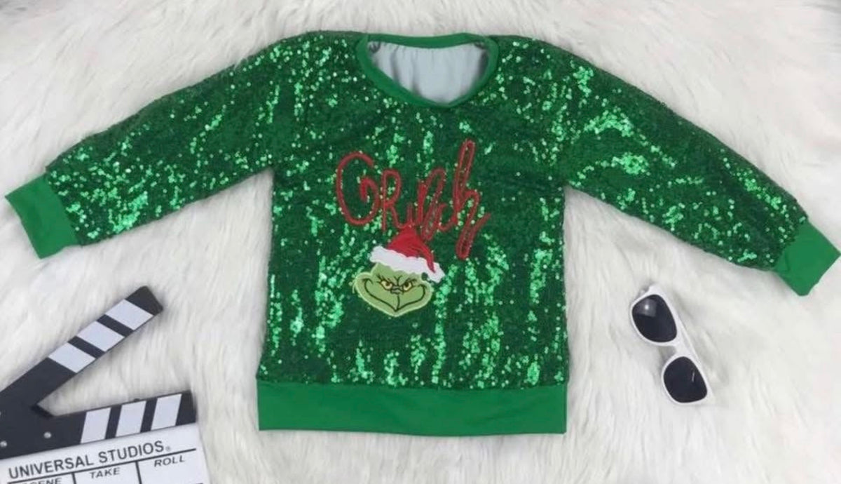 Shirt Sequin Gr*nch