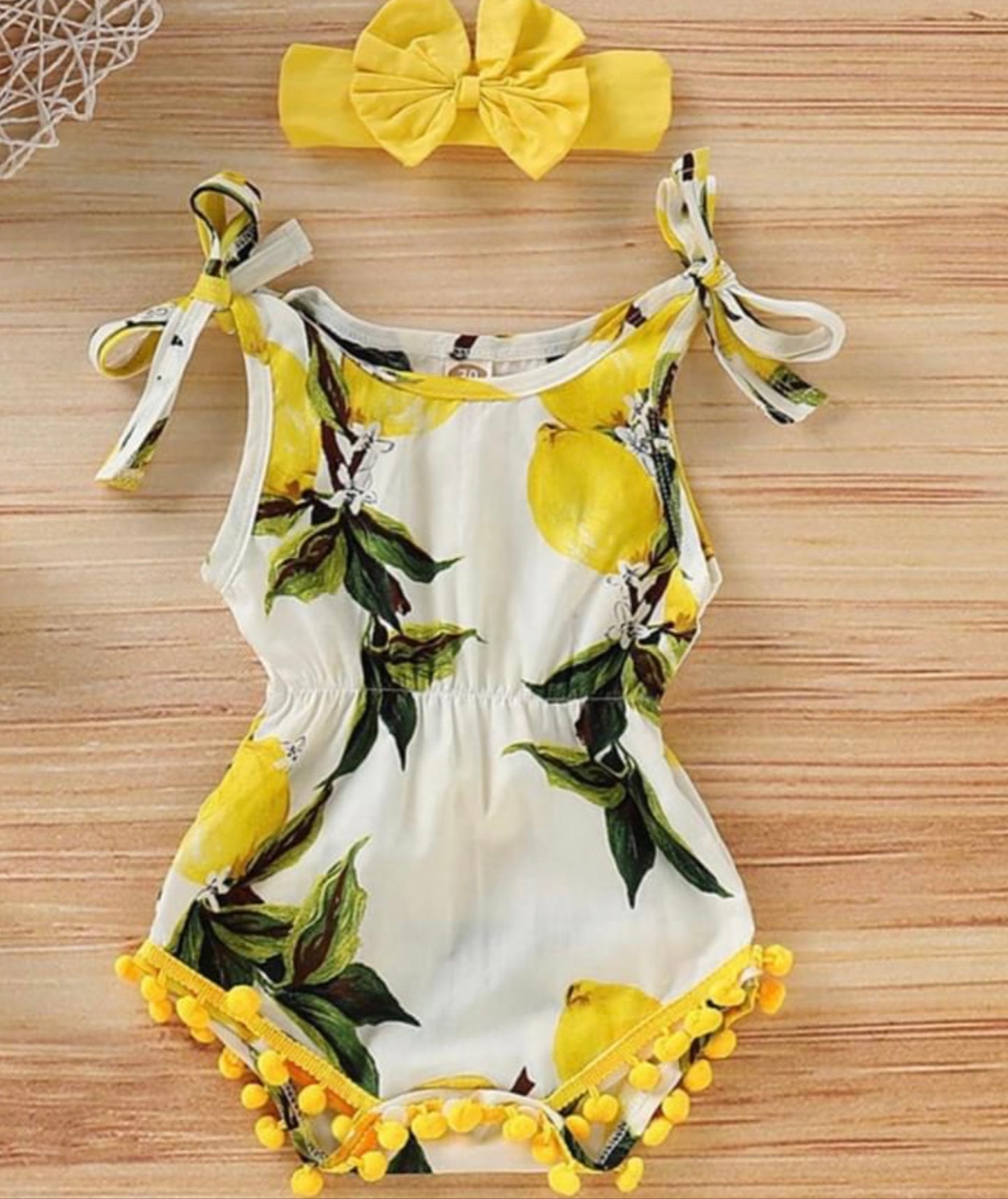 Lemon Romper w/Headband