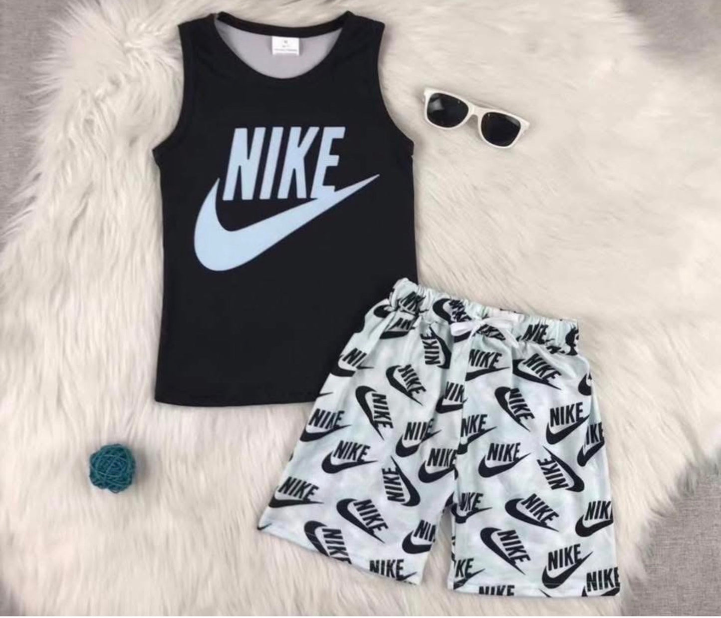 N!ke Blue Short Set