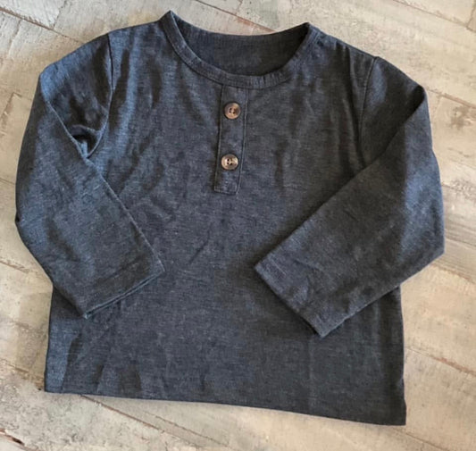 Long Button Shirt Gray