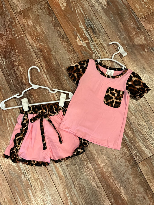 Leopard Pink Short Set