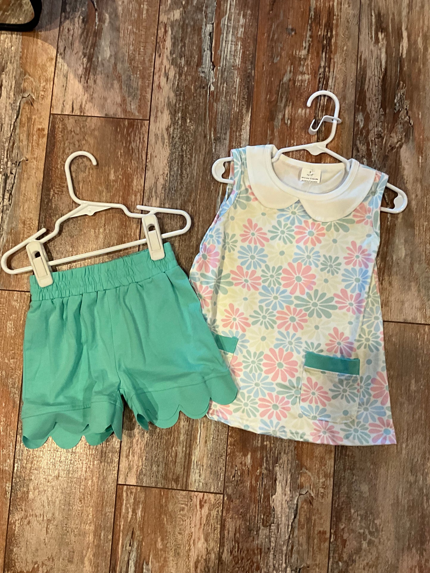 Floral Scallop Short Set