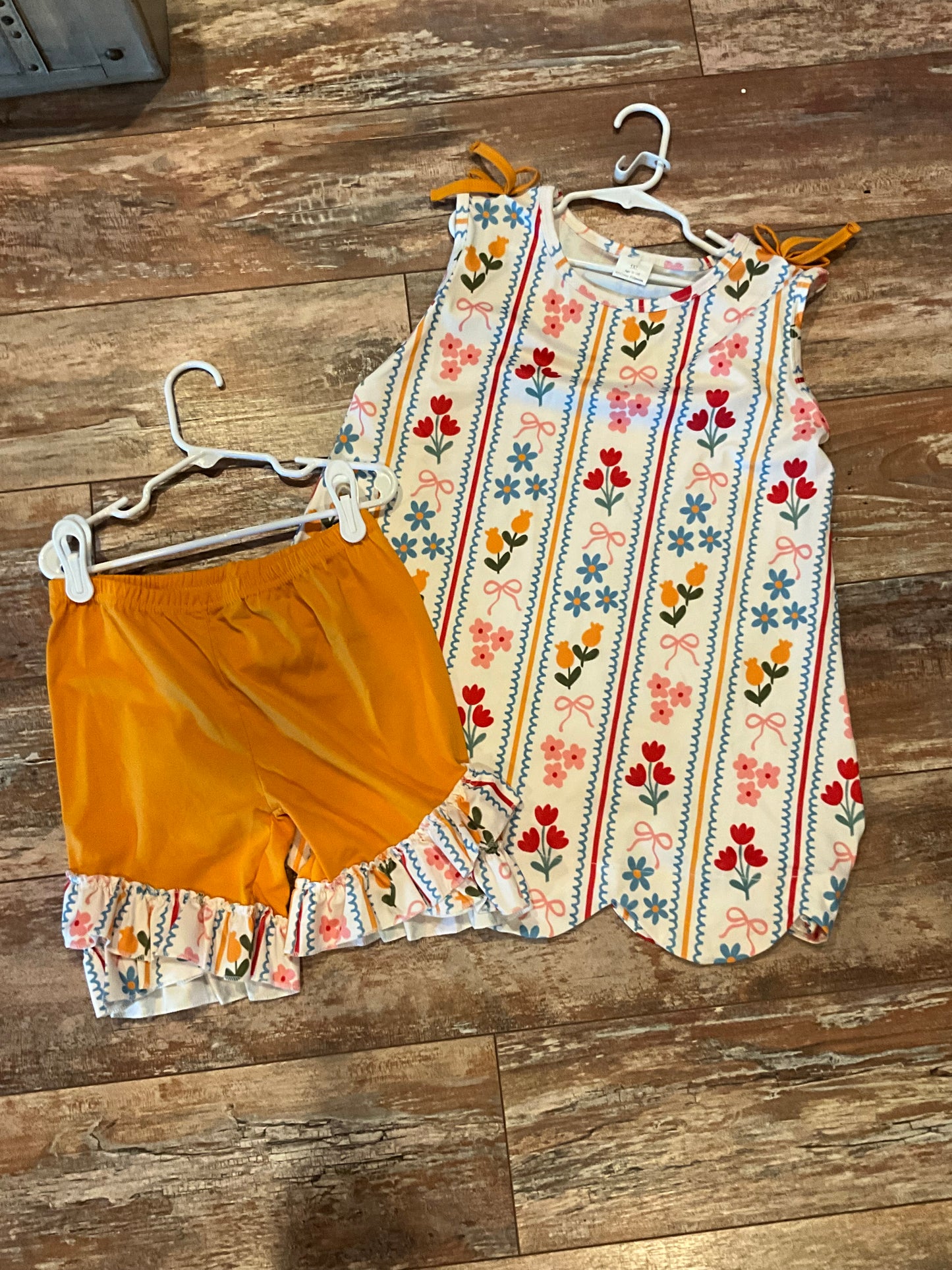 Floral Stripe Short Set
