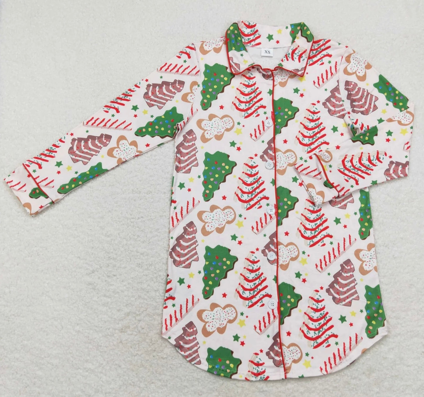 Christmas Snack Cake PJs Gown (3 weeks TAT)