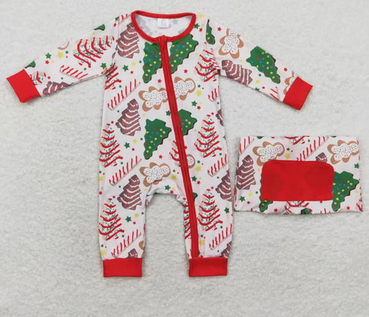 Christmas Snack Cake PJs Romper Boy (3 weeks TAT)