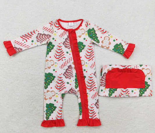 Christmas Snack Cake PJs Romper Girl (3 weeks TAT)