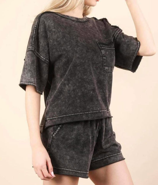 Mineral Washed Short Set