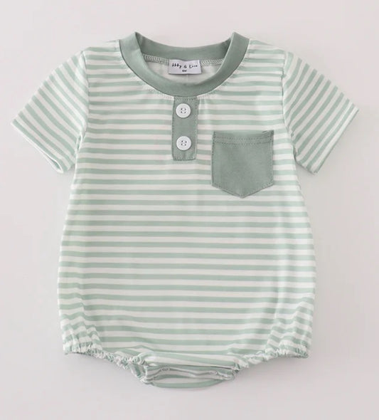 Striped Green Romper