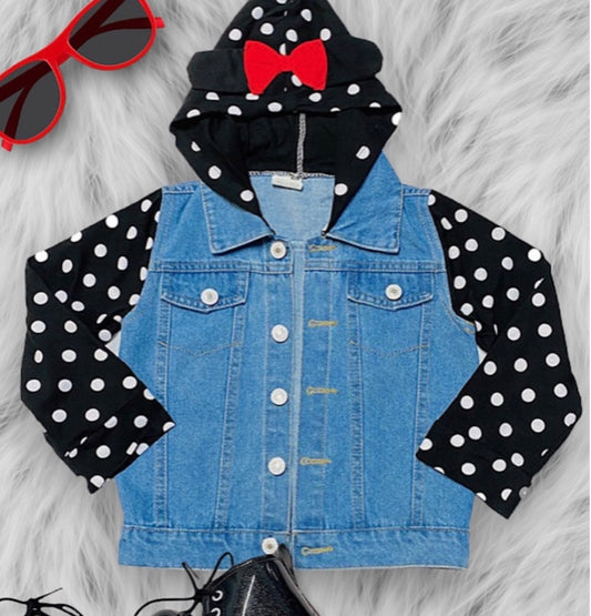 Jacket Denim Polka Dot