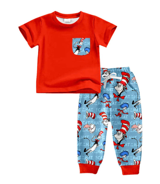 Dr Seuss Red/Blue Pant Set