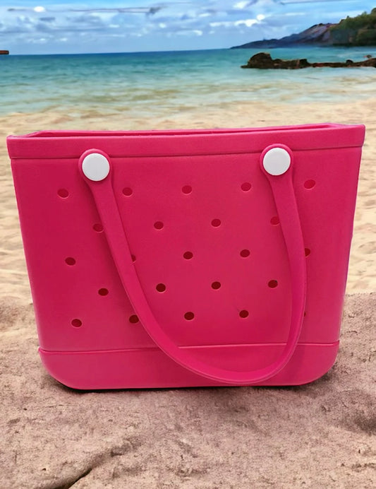 Rubber Tote Bag Hot Pink