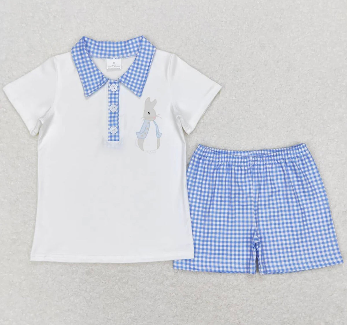 Easter Checkered Blue Short Set