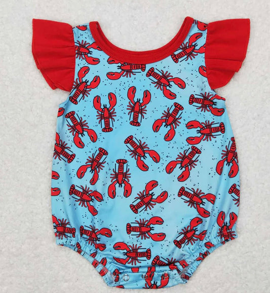 Crawfish Romper Flutter Sleeves