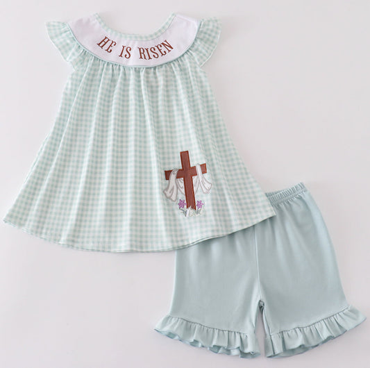 Easter Embroidery Short Set