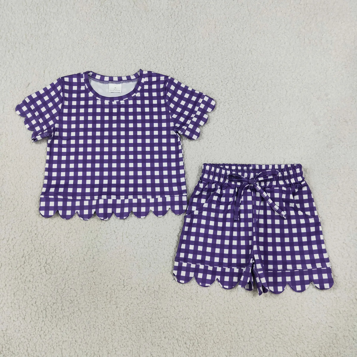 Purple Scallop Short Set