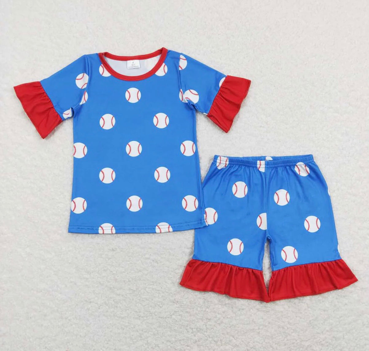 Baseball Pajama Ruffle Set