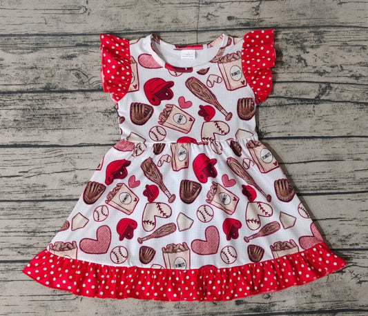 Baseball Flutter Sleeve Dress  (PreOrder TAT 3-6wks)