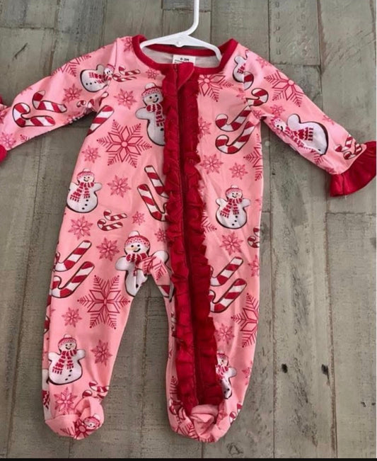 Snowman Candy Cane Romper