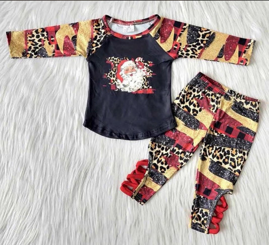 Santa Leopard Tights Set