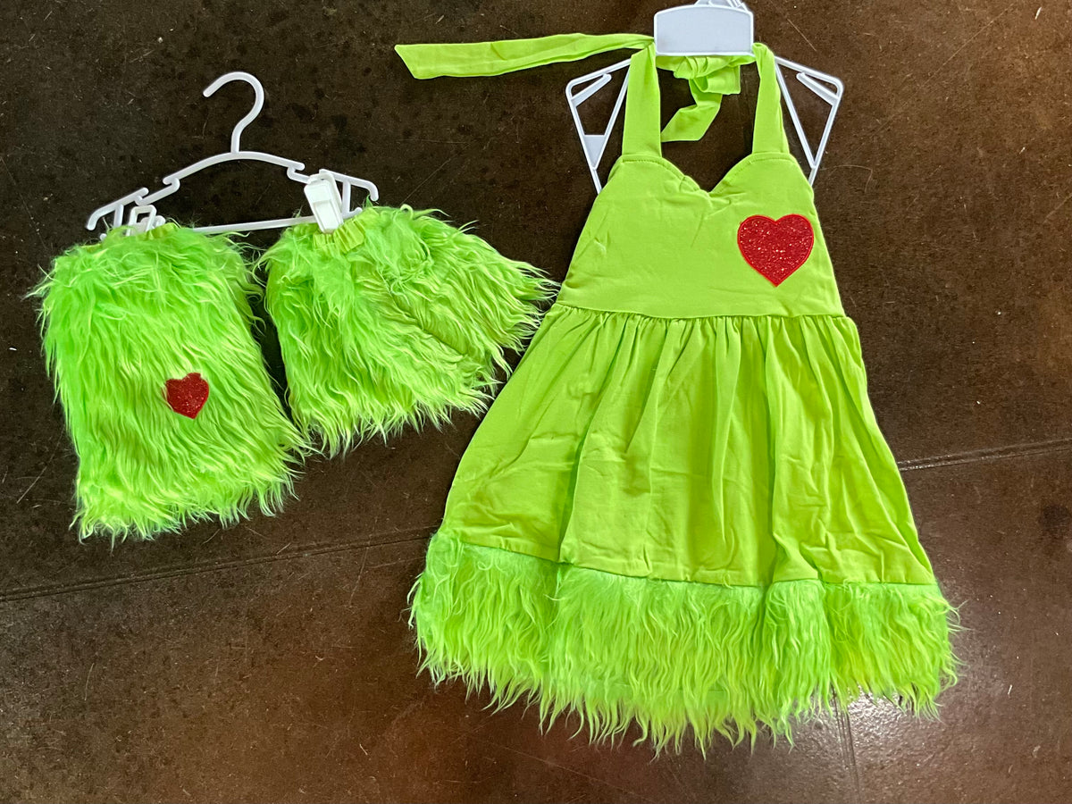 Character Heart Fur Dress with Arms/Feet