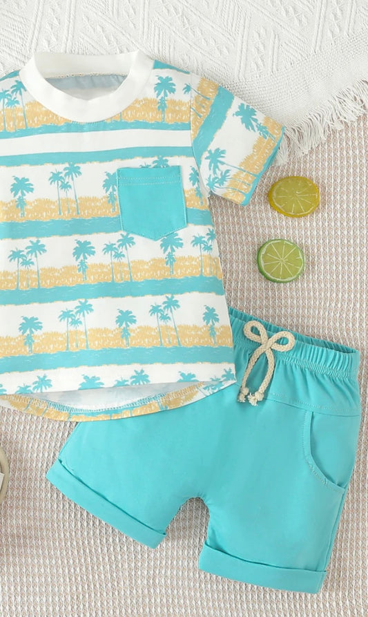 Palm Tree Short Set (PreOrder 4-6 wks TAT)