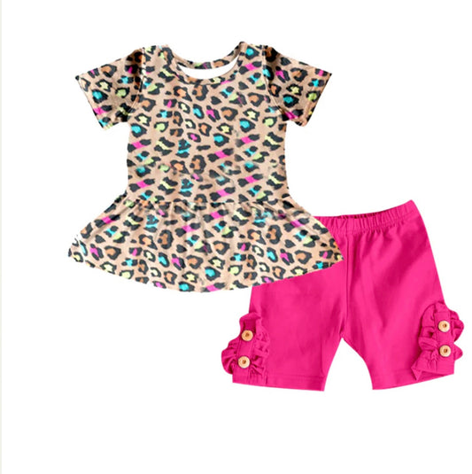 Leopard Tunic Pink Short Set (PreOrder 4-6 wks TAT)