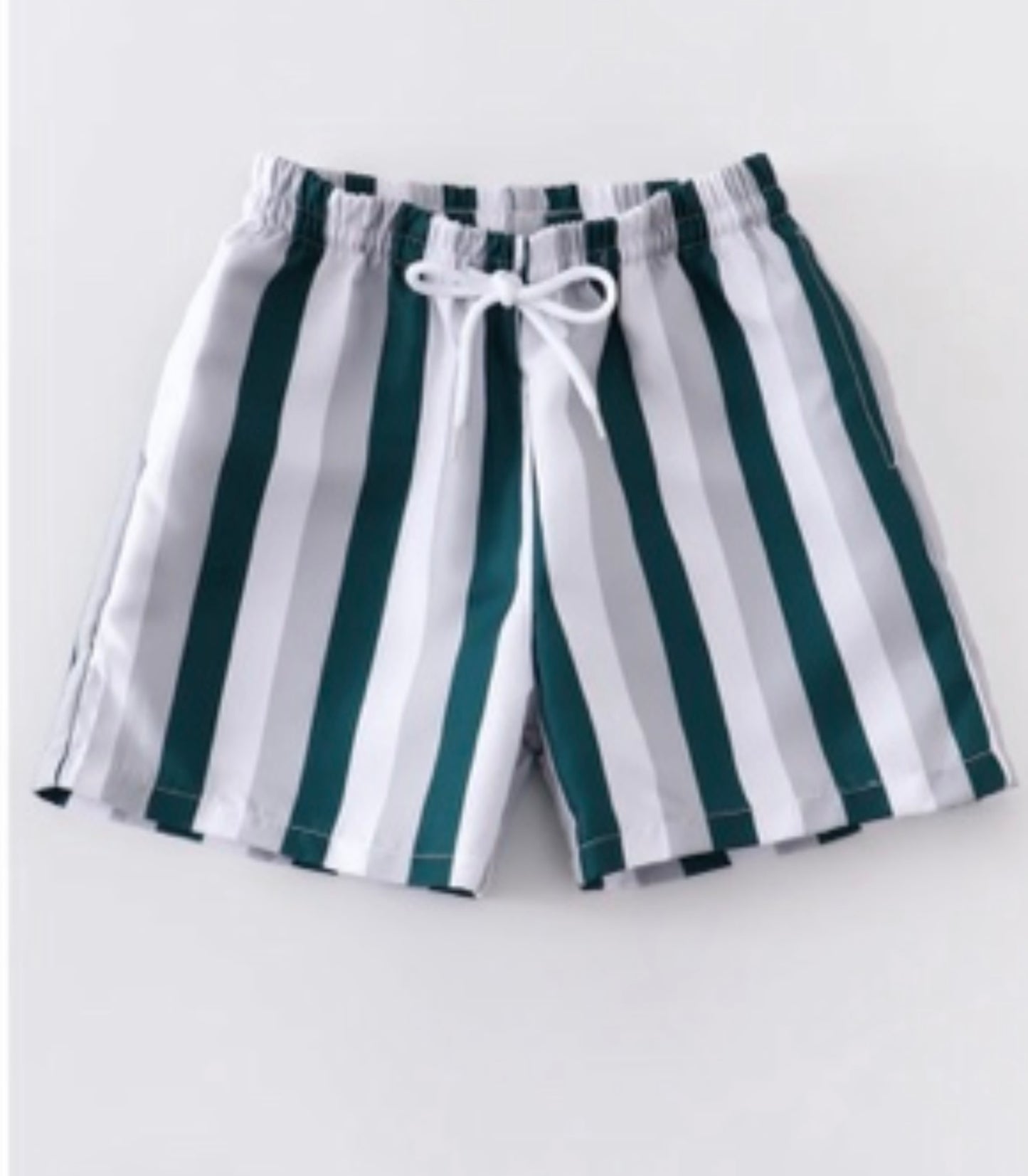 Swim Trunks Green/Gray Stripe