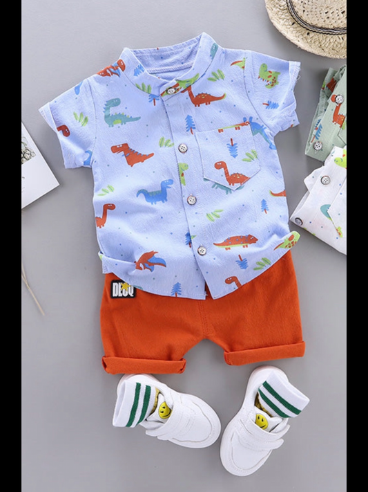 Dino Orange Short Set