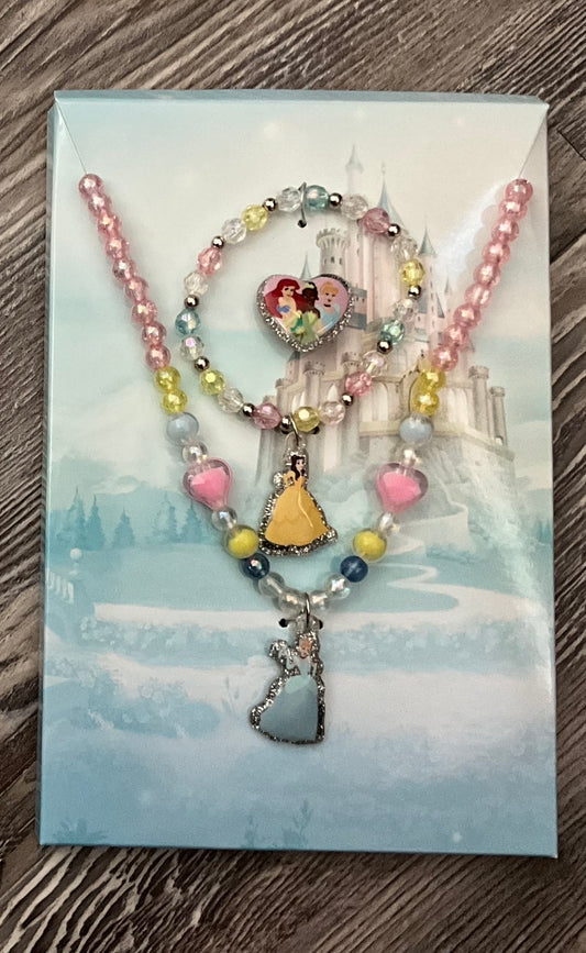 Princess Necklace, Bracelet and Ring Set