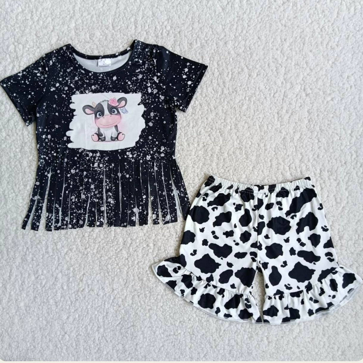 Cow Tassel Short Set